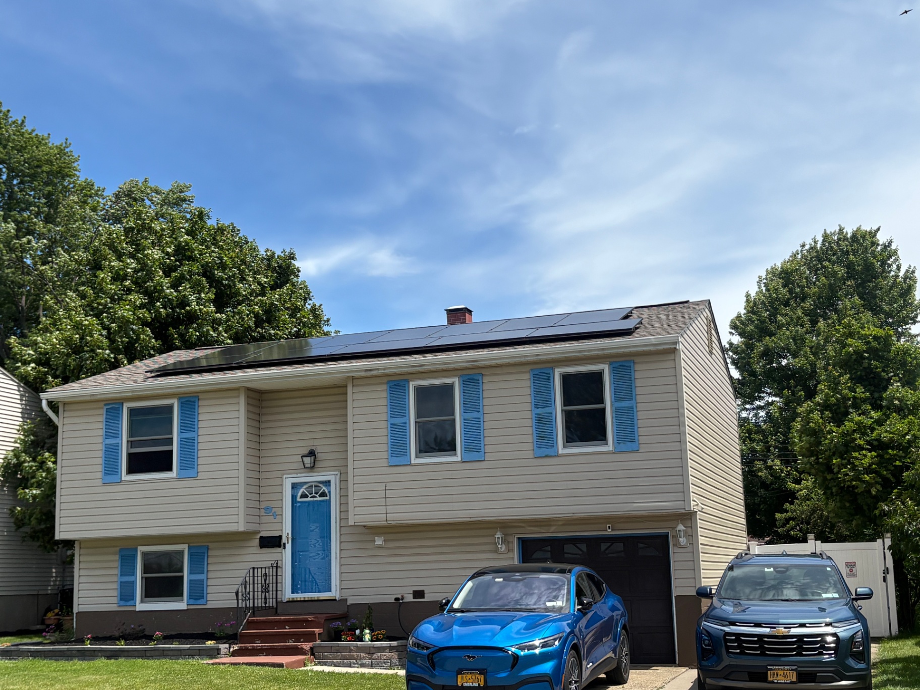 Front roof solar array paired with an EV